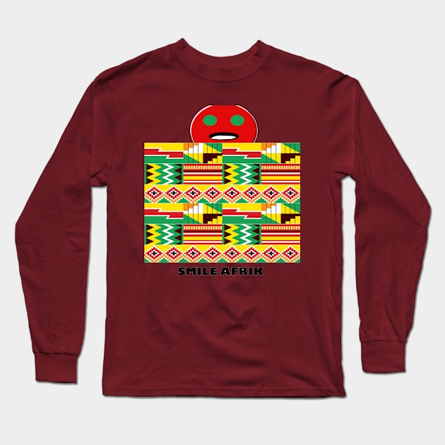 SMILE AFRIK Long Sleeve T-Shirt by RICPAT KLOTHING